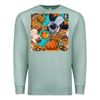 Seafoam autumn cows seamless pattern Premium Sweatshirt - BundleAndBundleShop