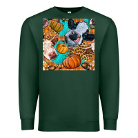 Sports Green autumn cows seamless pattern Premium Sweatshirt - BundleAndBundleShop