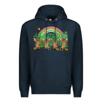 Navy st patrick's day baby highland cow Premium Hoodie - MaliasSmallBusiness