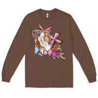 Chestnut Louisiana Map Easter Bunny And Cross Long Sleeve Tee - RanaPortraitStore
