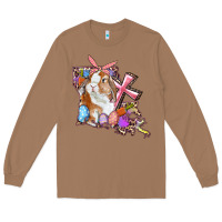 Toasted Coconut Louisiana Map Easter Bunny And Cross Long Sleeve Tee - RanaPortraitStore