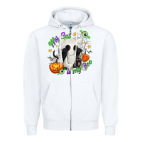 White My Cat Is My Boo Zipper Hoodie - texasbilliewilder