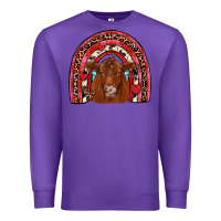 Purple valentines red angus rainbow Premium Sweatshirt - JahusDesignShop