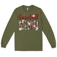 Army Green baseball mini with leopard Long Sleeve Tee - texasbilliewilder