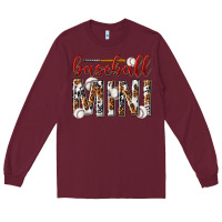 Burgundy baseball mini with leopard Long Sleeve Tee - texasbilliewilder