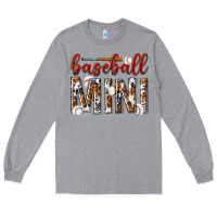 Heather Grey baseball mini with leopard Long Sleeve Tee - texasbilliewilder