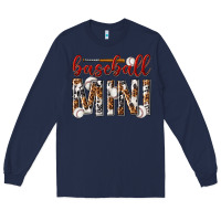 Navy baseball mini with leopard Long Sleeve Tee - texasbilliewilder