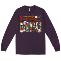 Plum baseball mini with leopard Long Sleeve Tee - texasbilliewilder