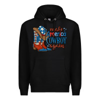 Black make america cowboy again Premium Hoodie - MaliasSmallBusiness