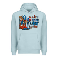 Blue Mist make america cowboy again Premium Hoodie - MaliasSmallBusiness