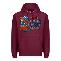 Burgundy make america cowboy again Premium Hoodie - MaliasSmallBusiness