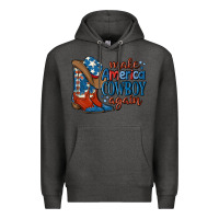 Charcoal Heather make america cowboy again Premium Hoodie - MaliasSmallBusiness