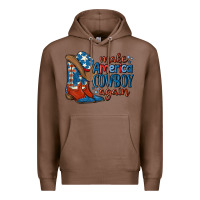Chestnut make america cowboy again Premium Hoodie - MaliasSmallBusiness