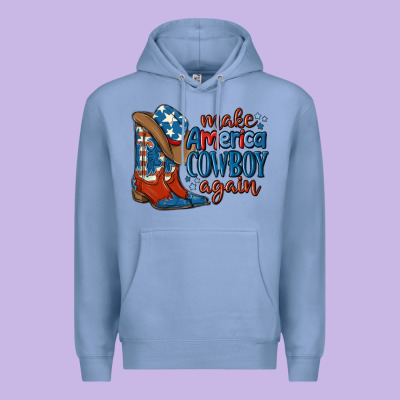 Make America Cowboy Again Premium Hoodie Designed By Maliassmallbusiness