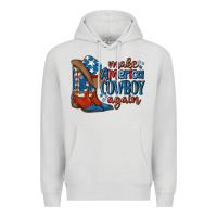 Dove Grey make america cowboy again Premium Hoodie - MaliasSmallBusiness