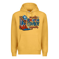 Mustard make america cowboy again Premium Hoodie - MaliasSmallBusiness