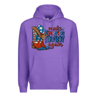 Purple make america cowboy again Premium Hoodie - MaliasSmallBusiness