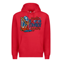 Red make america cowboy again Premium Hoodie - MaliasSmallBusiness