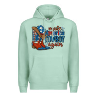 Seafoam make america cowboy again Premium Hoodie - MaliasSmallBusiness