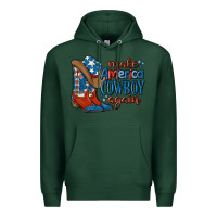 Sports Green make america cowboy again Premium Hoodie - MaliasSmallBusiness