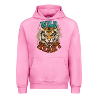 Fuchsia Pink wild heart tiger college western Urban Hoodie - NancyCooperArtShop