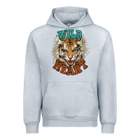 Heather Grey wild heart tiger college western Urban Hoodie - NancyCooperArtShop