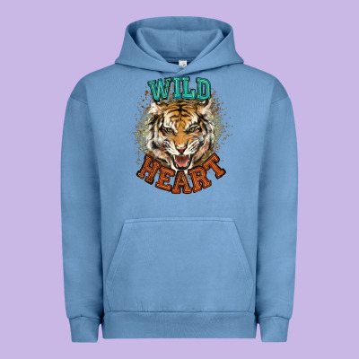 Wild Heart Tiger College Western Urban Hoodie Designed By Nancycooperartshop