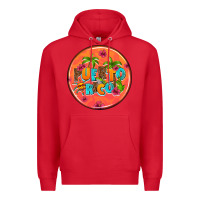 Red puerto rico coasters Premium Hoodie - AdoDesignShop