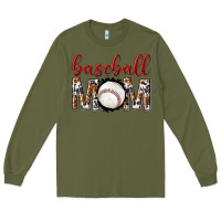 Army Green baseball mom Long Sleeve Tee - texasbilliewilder