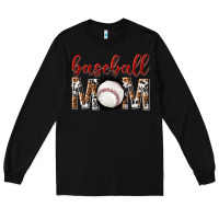 Black baseball mom Long Sleeve Tee - texasbilliewilder