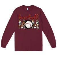 Burgundy baseball mom Long Sleeve Tee - texasbilliewilder
