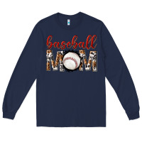 Navy baseball mom Long Sleeve Tee - texasbilliewilder