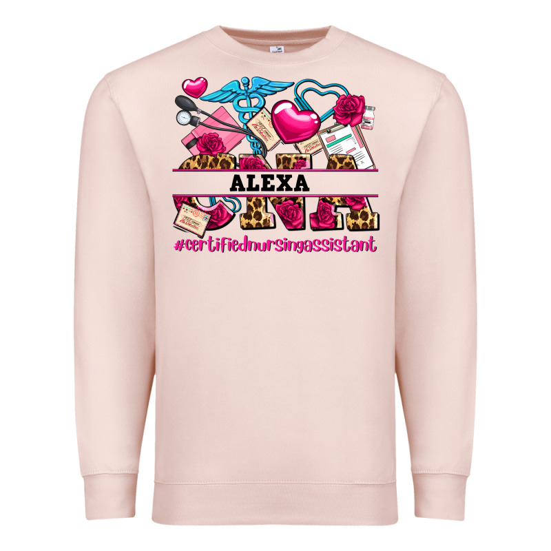 Costom Name Valentines Day Cna Certified Nursing Premium Sweatshirt by AdoDesignShop | Teevron