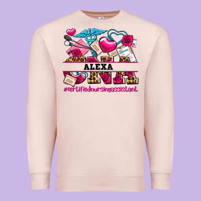 Costom Name Valentines Day Cna Certified Nursing Premium Sweatshirt Designed By Adodesignshop