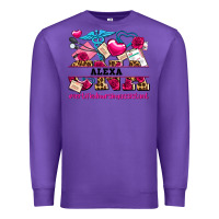 Purple costom name valentines day cna certified nursing Premium Sweatshirt - AdoDesignShop