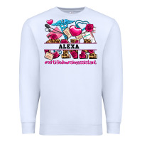 White costom name valentines day cna certified nursing Premium Sweatshirt - AdoDesignShop