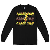 Black game day game day softball lightning bolt Long Sleeve Tee - Zillion Design Studio