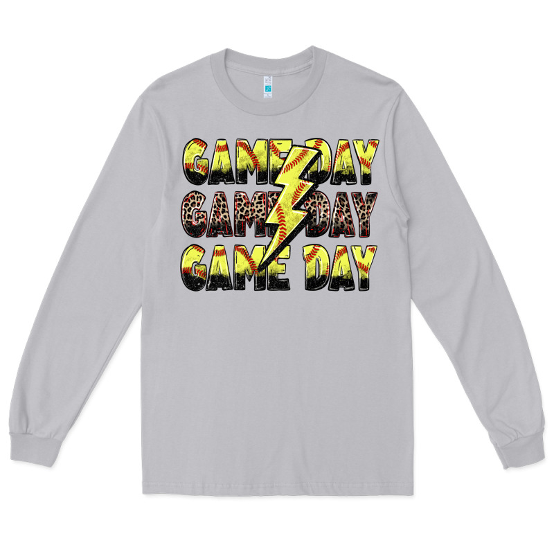 Game Day Game Day Softball Lightning Bolt Long Sleeve Tee by Zillion Design Studio | Teevron