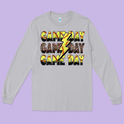 Game Day Game Day Softball Lightning Bolt Long Sleeve Tee Designed By Zillion Design Studio