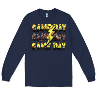 Navy game day game day softball lightning bolt Long Sleeve Tee - Zillion Design Studio
