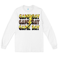 White game day game day softball lightning bolt Long Sleeve Tee - Zillion Design Studio