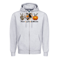 Peace Love Halloween Zipper Hoodie | Teevron