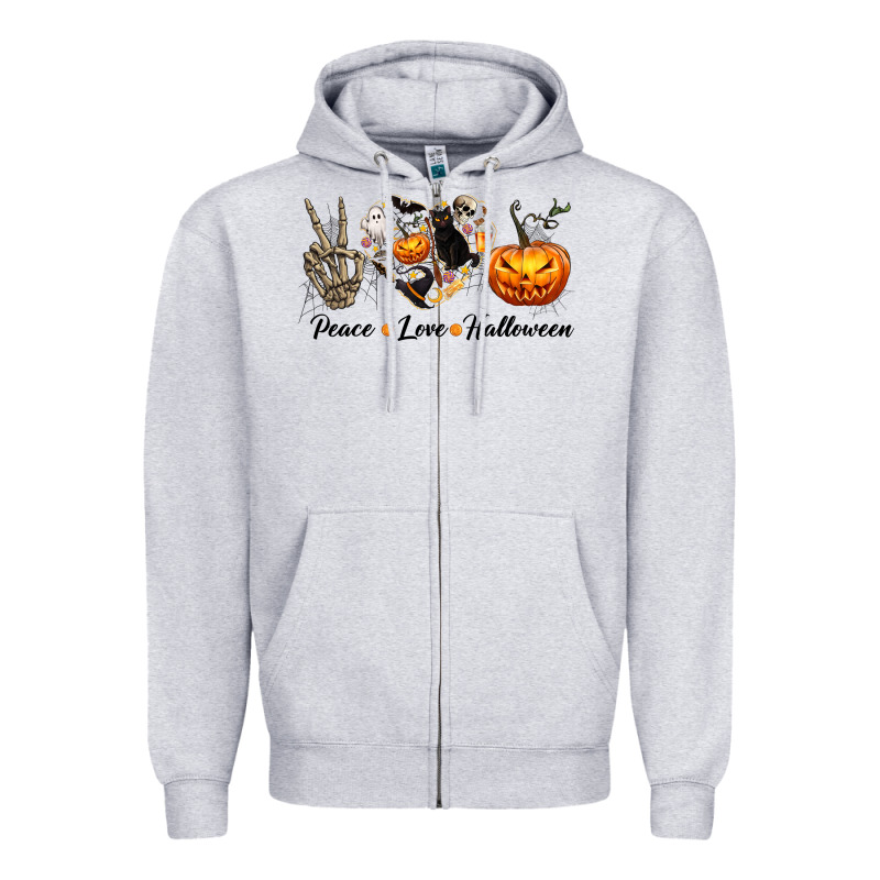 Peace Love Halloween Zipper Hoodie by texasbilliewilder | Teevron
