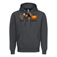 Smoke Peace Love Halloween Zipper Hoodie - texasbilliewilder
