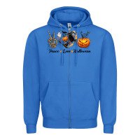 True Royal Peace Love Halloween Zipper Hoodie - texasbilliewilder