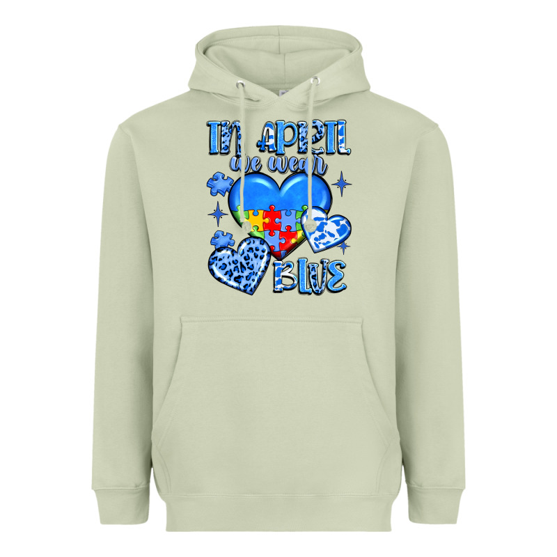 In April We Wear Blue Heavyweight Hoodie by JahusDesignShop | Teevron