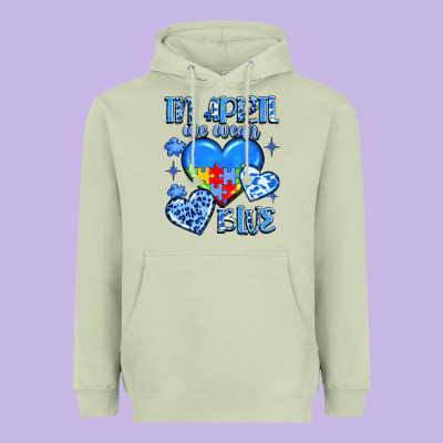 In April We Wear Blue Heavyweight Hoodie Designed By Jahusdesignshop