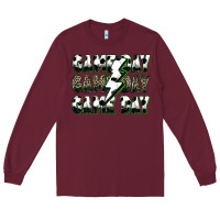 Burgundy game day game day soccer lightning bolt Long Sleeve Tee - Zillion Design Studio