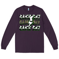 Plum game day game day soccer lightning bolt Long Sleeve Tee - Zillion Design Studio