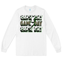 White game day game day soccer lightning bolt Long Sleeve Tee - Zillion Design Studio